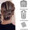 Simple Alloy Hair Styling Tool: Four-Prong Comb, Seven-Prong Comb, U-Shaped Clip for Girls' Hair Buns.