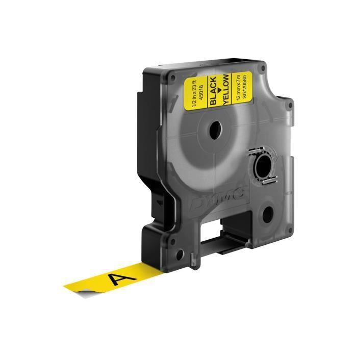 DYMO D1 Auto-adhésif Noir Sur Jaune Rouleau (1,2 Cm X 7 M) 1 Rouleau(x) Bande D'étiquettes Pour LabelMANAGER 160, 210D, 210D…