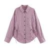 European Style Women's Plaid Shirt 2026 - Long Sleeve, Multi-Wear