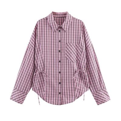 European Style Women's Plaid Shirt 2026 - Long Sleeve, Multi-Wear