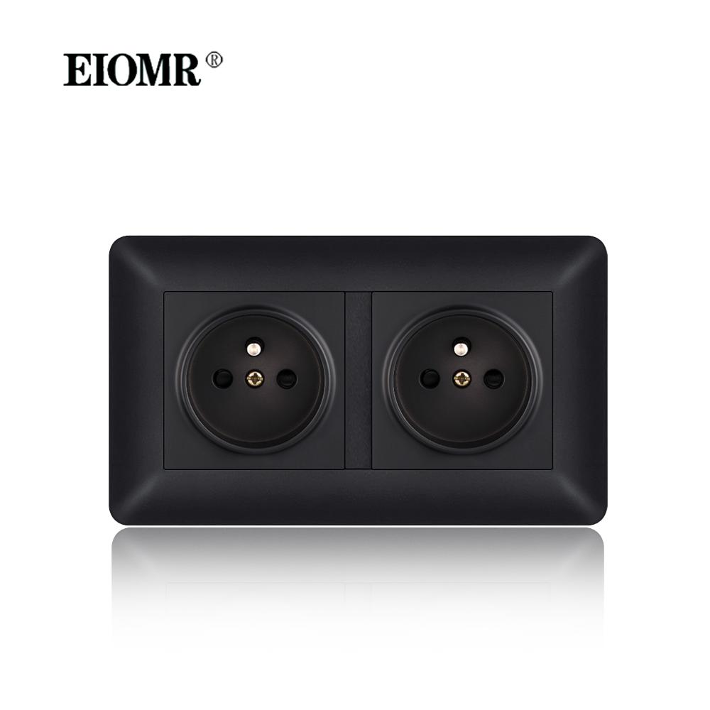 EIOMR France Standards Grounded Wall Socket 16A 250V with USB and Type-C Port Quality Curved Flame Retardant Panel Power Socket