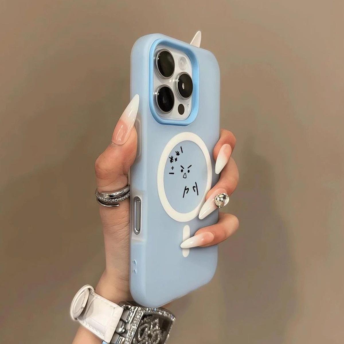 

Magnetic Jelly Two-in-one Mobile Phone Case for Apple 16promax Mobile Phone Protective Case Huaqiangbei Design Niche Model (as the picture-26938-)-For iPhone 17PROMAX