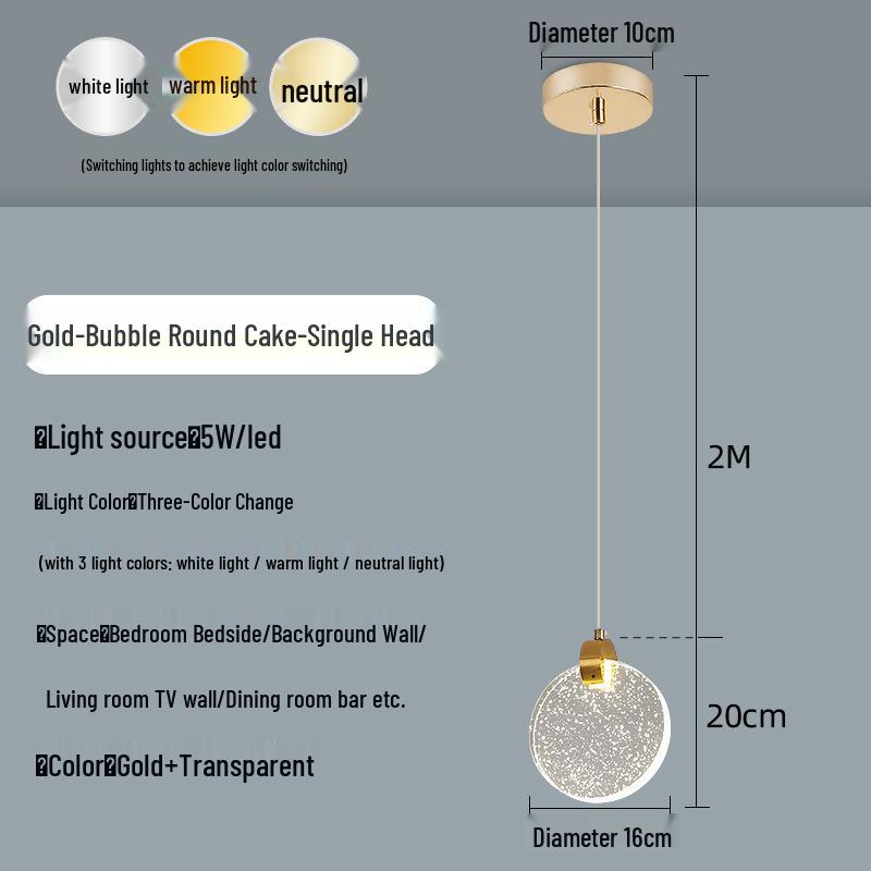 Luxury Crystal Pendant Light: Elegant Bedside or Background Illumination