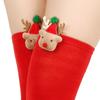 Womens Over Knee Socks Christmas Reindeer Striped Long Santa Claus Accessories