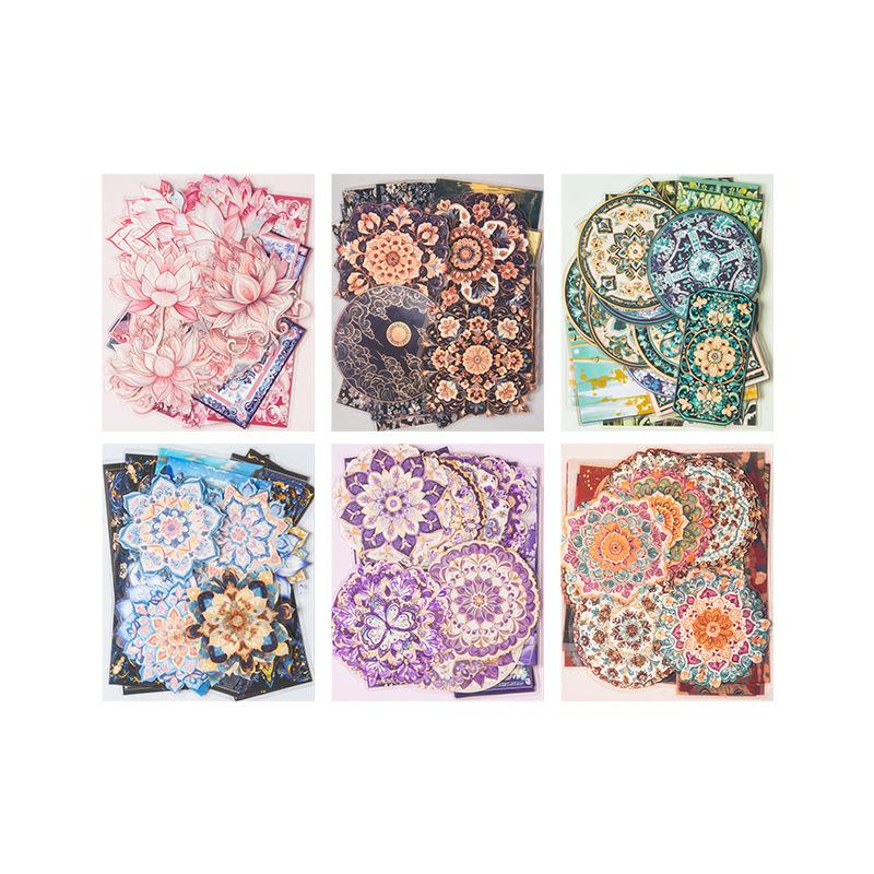 Vintage Baroque Flower Landscape Material Collage PET Sticker Creative DIY Journal Stationery