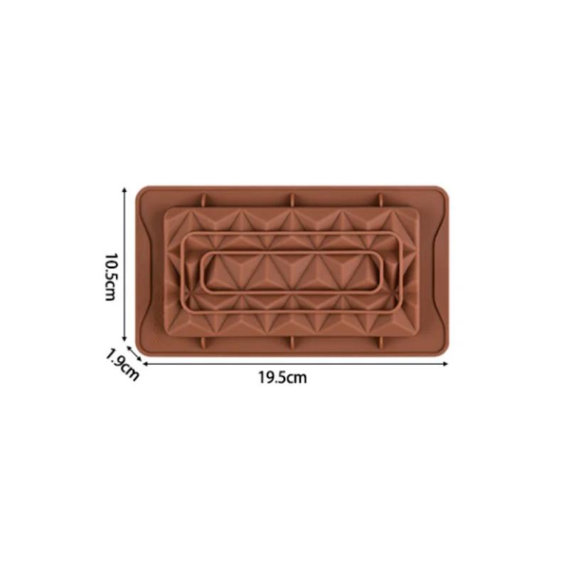 Silicone Chocolate Bar Mold Break-Apart Design Diamond Texture for Bakery Candy Dubai Style Food-Grade Easy Release Kitchen Tool