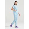 Light Blue Colored Surgical Suit Terikoton Thin Fabric V-neck Uniform