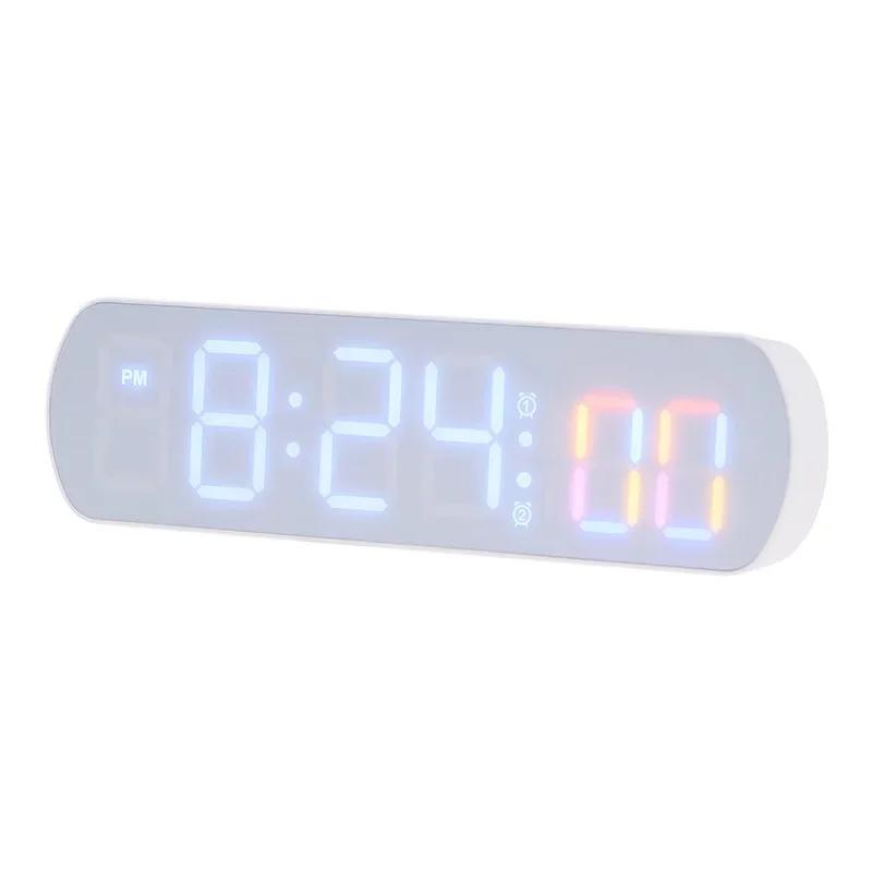 

Multifunctional Large Digital Alarm Clock with Mirror Display Loud Alarm Tabletop Design and Jump Seconds Function for Bedrooms
