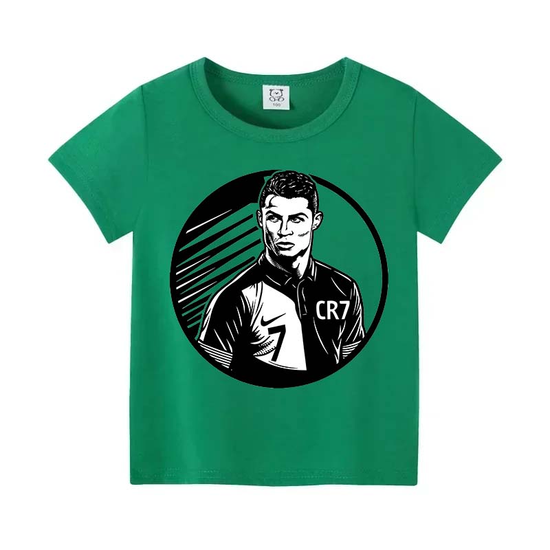 CR7 Cristiano Ronaldo Kids T-shirts Cartoon Clothes Shorts Sleeve Tee Football Star Printed Boutique Casual Tops Apparel Gifts