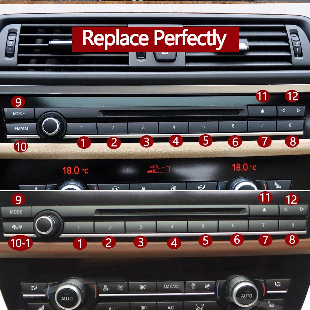 Dashboard Multimedia Radio CD Player Digit Button Switch Cover For BMW 5 5GT 6 7 Series F07 F06 F12 F13 F10 F11 F18 F01 F02 F04