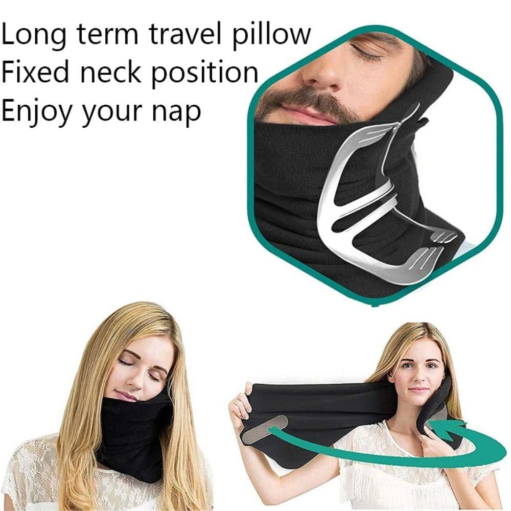 Memory Foam Neck Pillow Washable Cover Sleeping Pillow Portable Travel Neck Support  Sleeping Aid