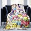 1pc Kuromi & Friends Design Blanket, Soft Throw Blanket for Couch Bed Sofa, Living Room, Travel, Camping, Car Blankets, Beach, Office Naps, Warm Cozy