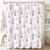 Vintage Heimdekor Duschvorhang mit Kaktus-Print Rosa Grün Topfpflanzen Sukkulenten Design für Badezimmer Zubehör