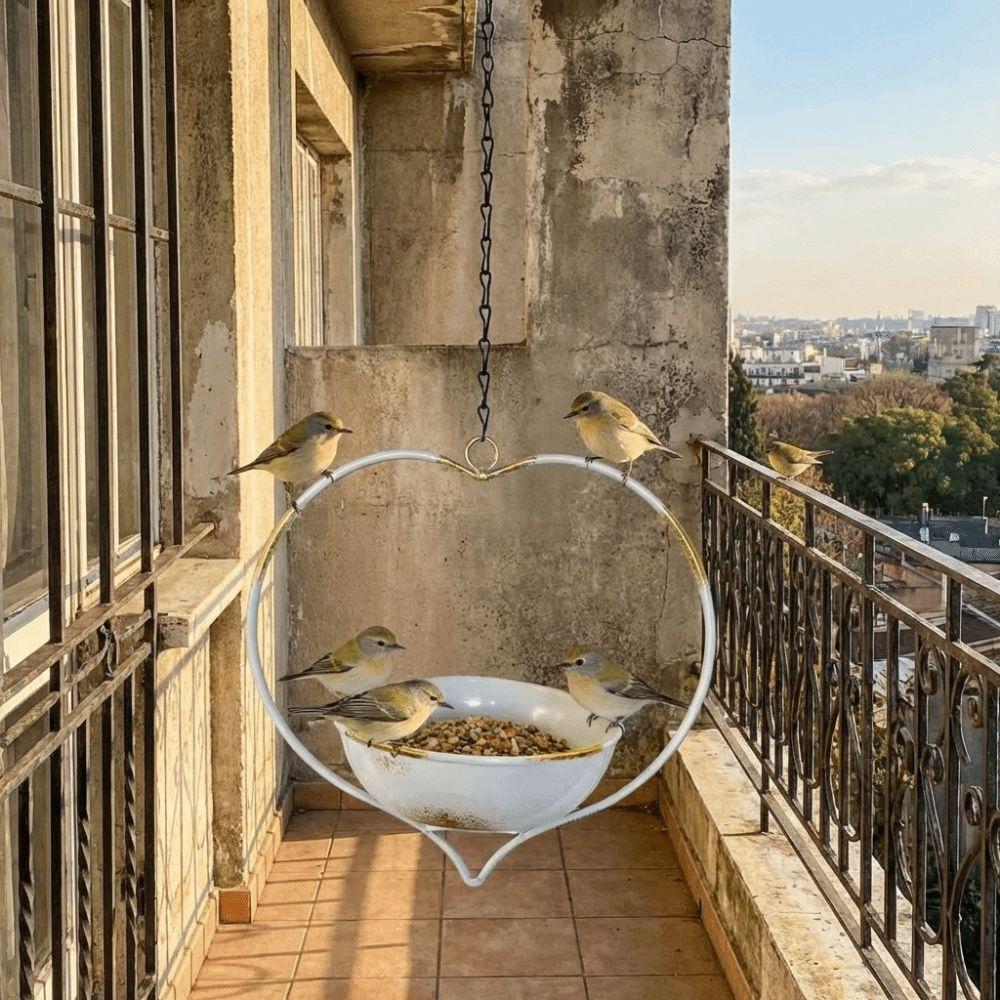 Heart Shape Hanging Bird Feeder Handcrafted Hummingbird Feeder Outdoor Bird Bath  Garden Decoration