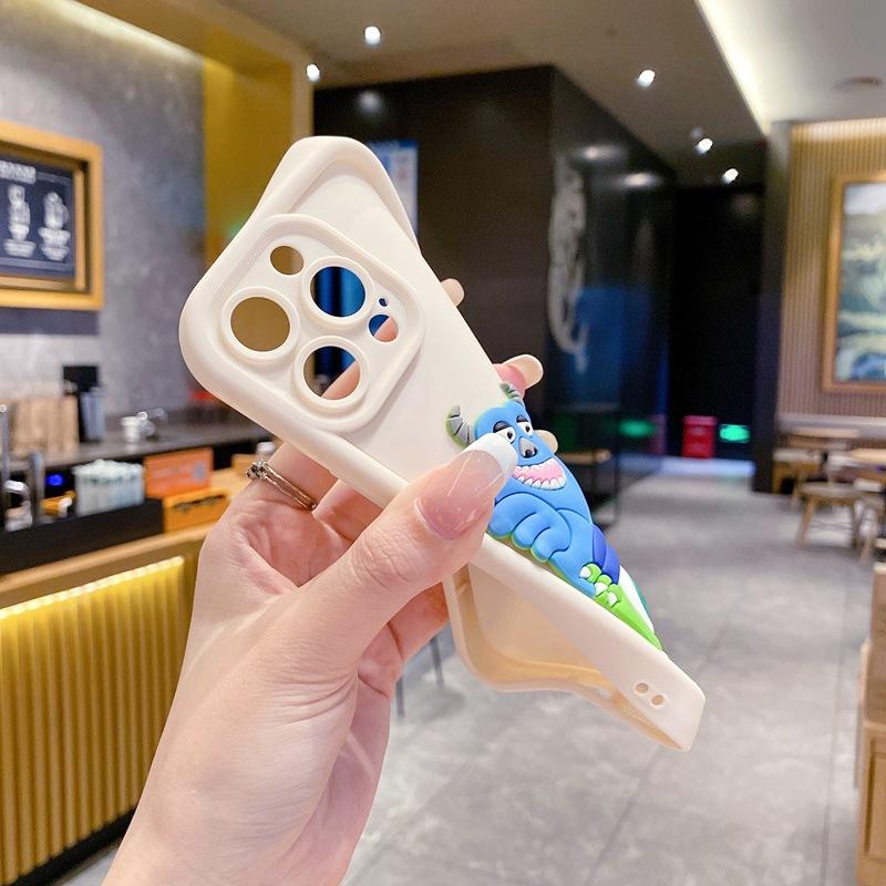 Fun Big-eyed Monster for iPhone15 Mobile Phone Case Apple 13promax Creative Cartoon Fine Hole Soft