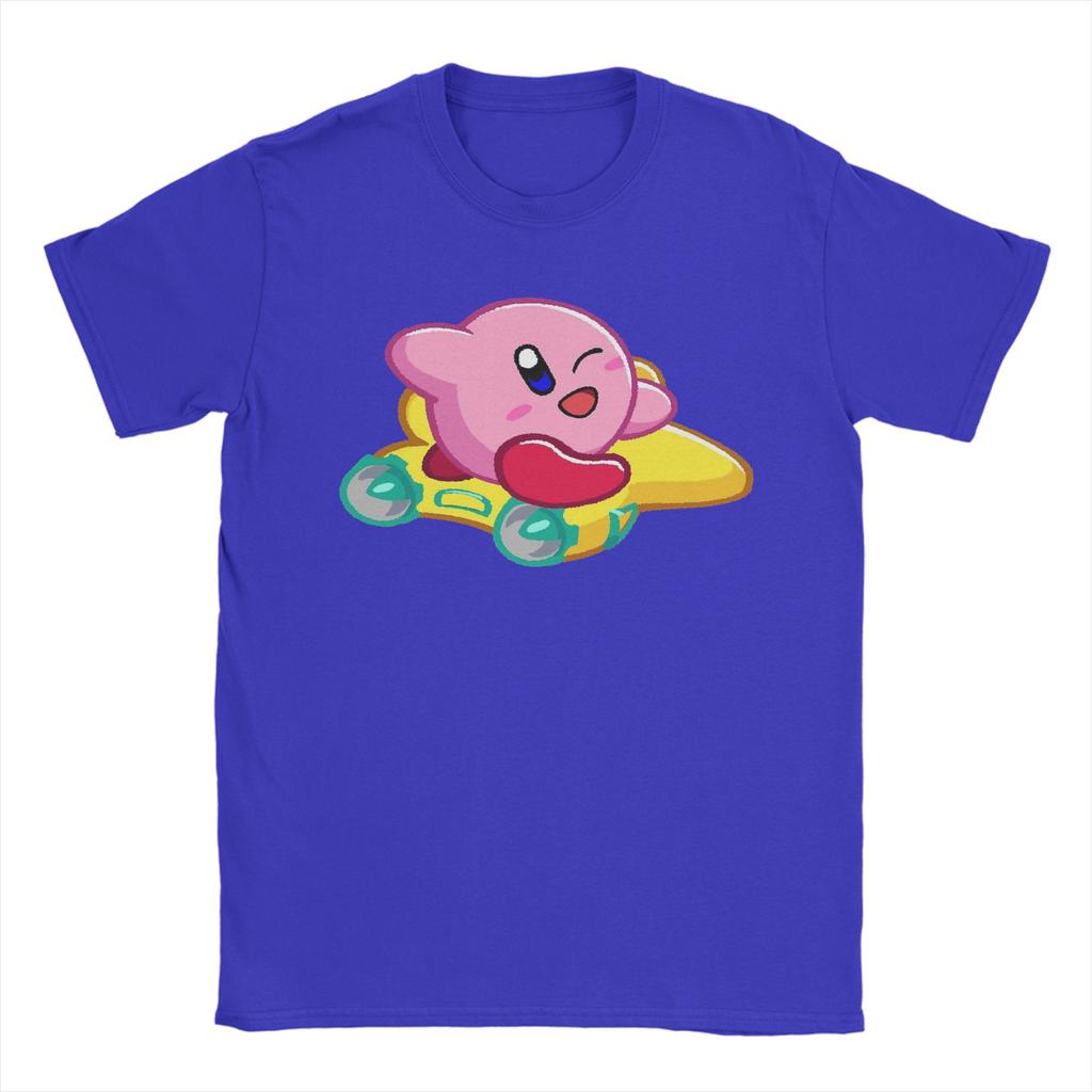 Kirbys Air Riders T Shirts for Men 100 Cotton Funny TShirt Crew Neck Tee Shirt Short Sleeve Clothing Big Size