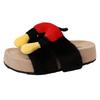 Piaohong Mickey thick-soled fluffy slippers 2025 autumn and winter cute cartoon home flat one-and-a-half slippers cotton shoes