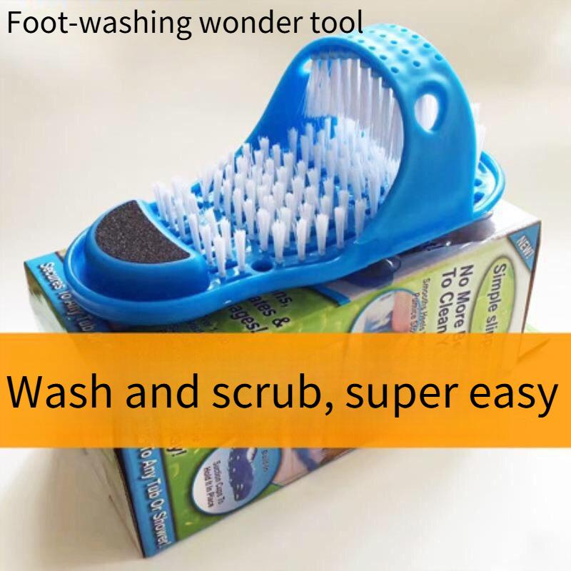 1PC new foot washing artifact lazy foot washing brush, rubbing grindstone Internet celebrity slippers, go to the dead skin bathroom bath cleaning mop