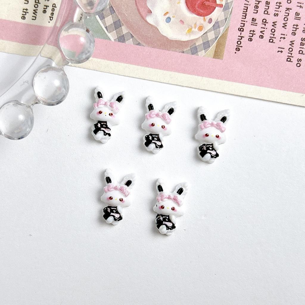Cartoon Rabbit Nail Art Accessories Cute 3D Heart Blush Bunny Handmade DIY Nail Wearable Nail Decorations