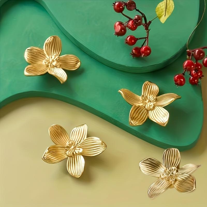2/4 pieces elegant floral handles - modern and luxurious handles - suitable for dressing tables, bedside tables, wardrobes