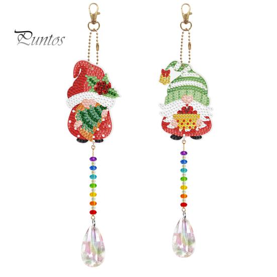 

Комплект подвесок с алмазной живописью, сверкающее мультяшное двустороннее острие, алмазная вышивка, рождественское подвесное украшение D