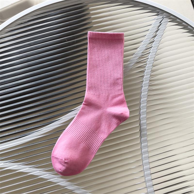 Unisex Mellomhøye Elastiske Sportssokker i Bomull - Komfortable, Fargerike, Allsidig Design