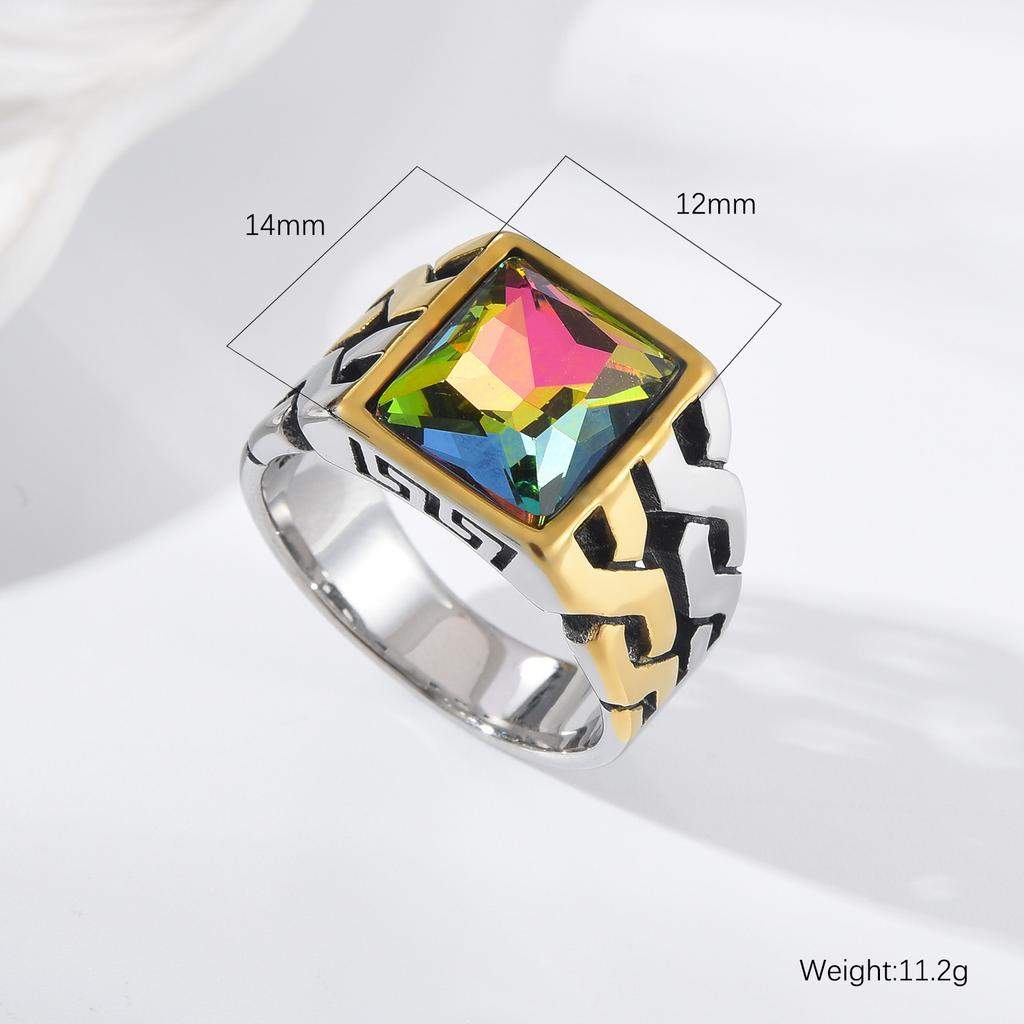 A3506 Gold plating Men's High Quality 316LStainless Steel Onyx Watchband Rings Classic Trend Jewelry Product