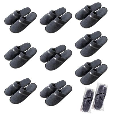 HAPPY SUGAR Disposable Individually Set of Fluffy Hotel Room Guest Salon Large 10 Slippers, Wrapped, 10, Slippers, Shoes, Slippers, Hygienic, Luxury,