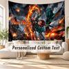 Custom Name Wall Hanging Tapestry,Demon Slayer Decorative Backdrop Tapestry For Dorm Home