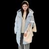 0 Down Cotton Cotton Jacket Women's Medium and Long Versatile Puffs Solid Color Hooded Fresh Coat