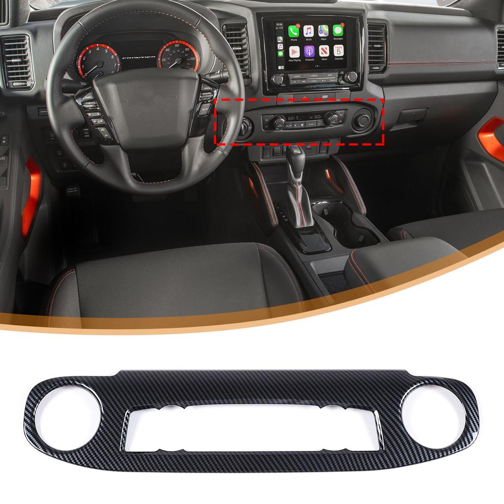 ABS Material Carbon Fiber Pattern Central Control Air Outlet Steering Wheel Grid Decorative Cover For Nissan Frontier -2024