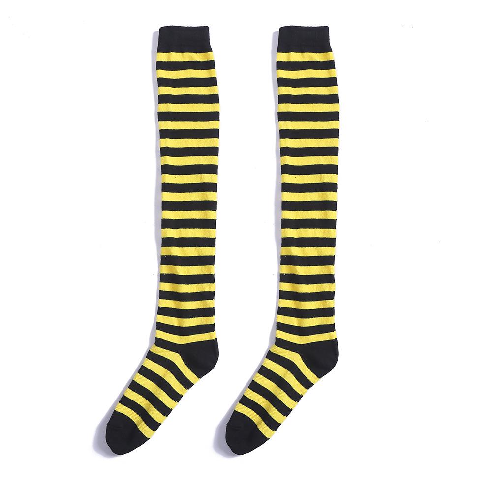 European & American Halloween Christmas Striped Over-the-Knee Socks for Women's Cosplay