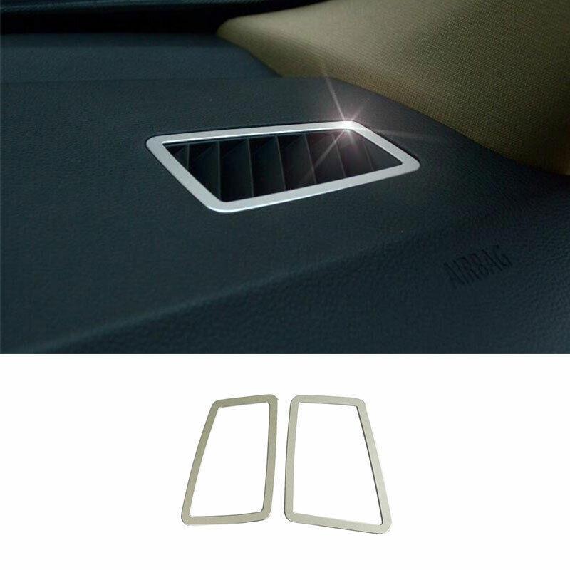 Silver Aluminum trument L&R Air Outlet Vent Trim For BMW 3-Series 2005-2012