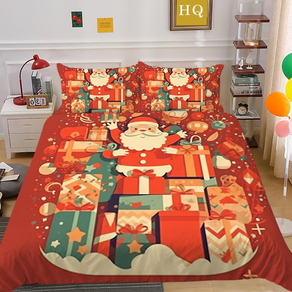 

Наволочка из полиэстера с 3D-принтом «Санта-Лось», пододеяльник, доступен набор из двух или трех предметов EU Single 135*200