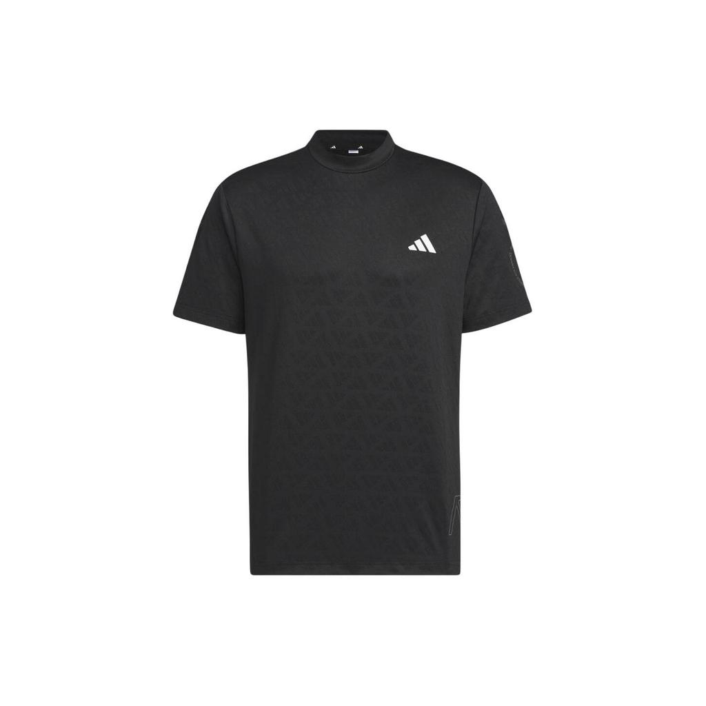 Adidas Solid Color Brand Logo Print Fashion Comfortable Round Neck Short Sleeve T-Shirt Men Tops Black IN9060