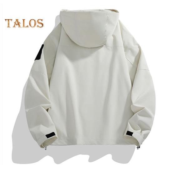 Erkek Kadın Rüzgarlık Su Geçirmez Dik Yaka Kapüşonlu Ceket Dış Giyim Ceket Yürüyüş Tırmanış Sporları için Fermuarlı Cepli