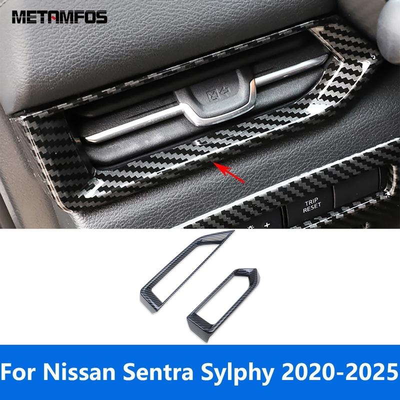 

For Nissan Sentra Sylphy - 2024 2025 Carbon Fiber Side Front Air Condition Vent Outlet Cover Trim Interior Accessories