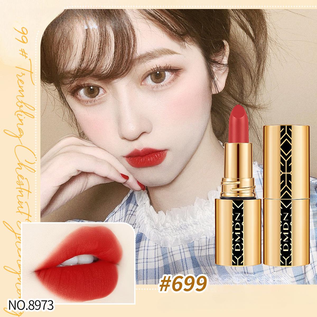 

Помада, не оставляющая пятен, не выцветающая помада, матовая, бархатная, водостойкая, не оставляющая пятен, маска, маленькая помада в золотом тюбике