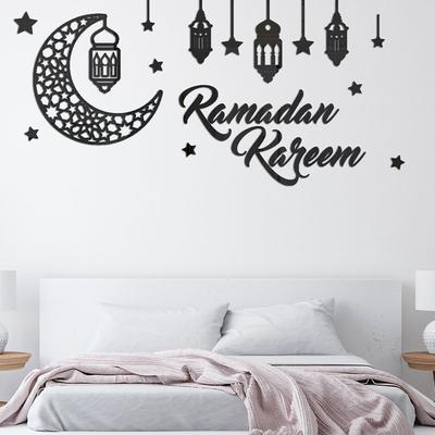 Happy Eid Al-Fitr Decorative Wall Stickers Ramadan Home Decor Ramadan Auspicious Gifts Muslim Party Decorative Wall Stickers