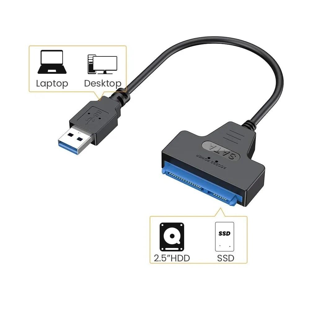 Кабель Адаптер SUNROZ USB 3.0 - SATA III 6 Гбит для HDD SSD дисков 2,5" (A48596)