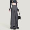 Women's Grey Baggy Suits Pants Vintage Y2k Pants Harajuku Aesthetic Office Ladies High Waist Trousers Fashion Clothes