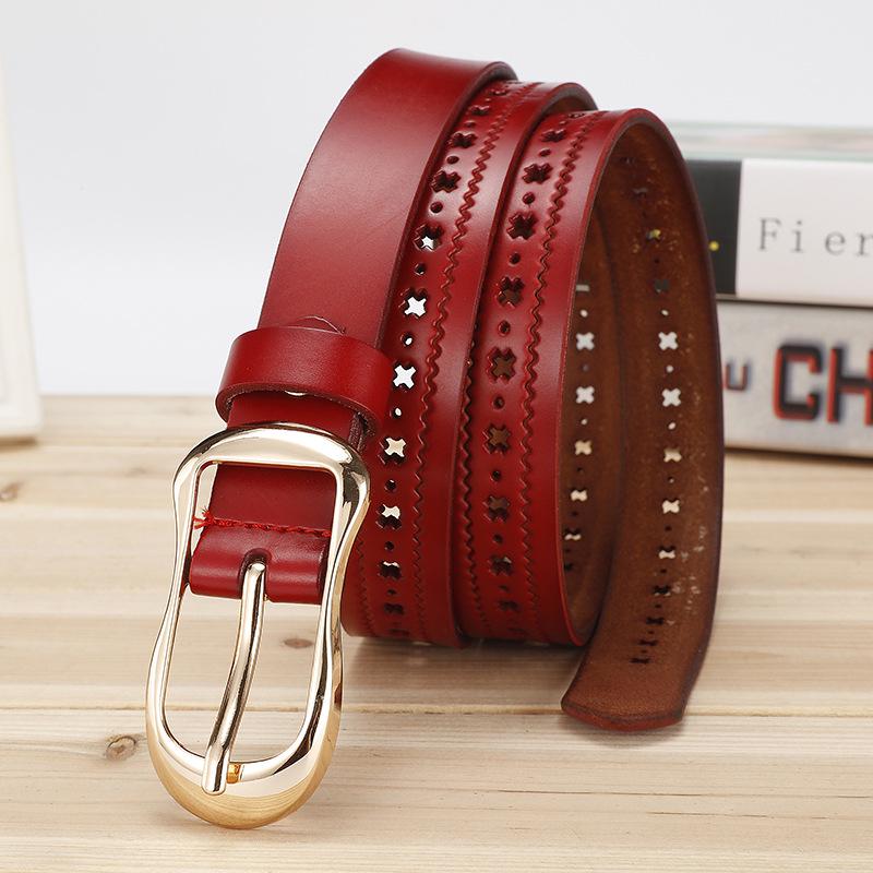 Meimeier New women's genuine leather belt - korean style versatile pure cowhide pin buckle belt