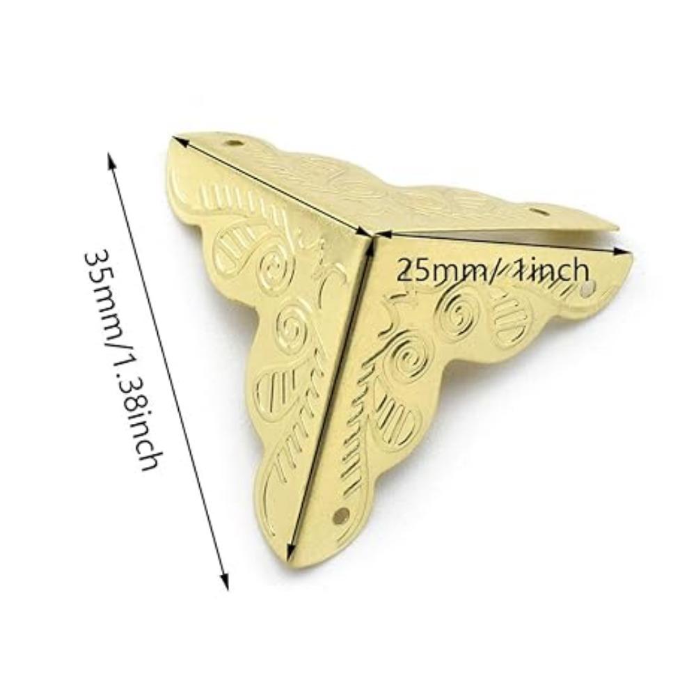 100 Stück Möbel-Eckenschutz, Antik-Bronze, dreieckige Kante, dekorativer Metall-Eckenschutz für Aufbewahrungsbox, Schmuckschatulle, Schrank, Couchtisch