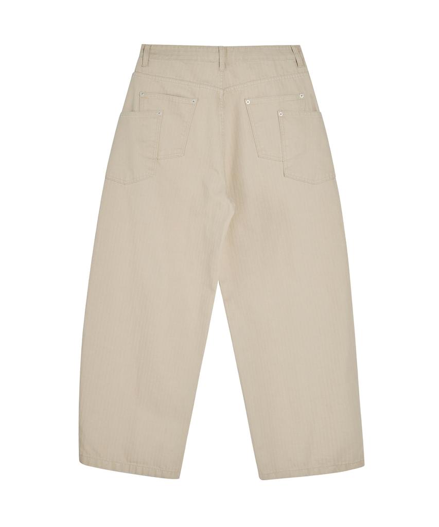 Akesi Crude Double Pocket Curved Pants_Beige