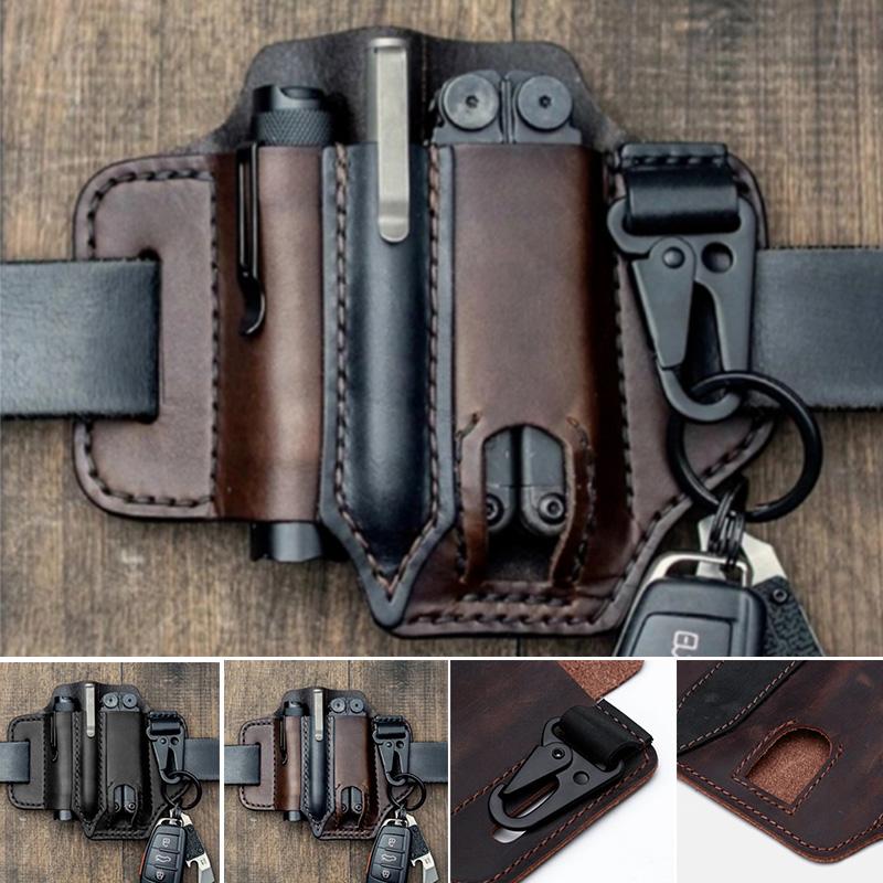 Multitool Leather Sheath Pocket Organizer Storage Belt Waist Bag for Camping for Daily, Outdoor Tools Packaging