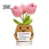 Never Fading Flower Positive Crochet Tulip Wildflower Thank You Gifts for Women Mom Friends Handmade Floral Keepsake Potted Doll with Card Emotional