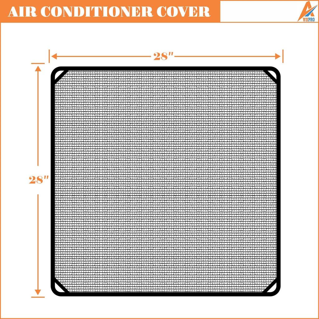 28"x28" Air Conditioner Cover AC Unit Top Mesh Cover for Outside Unit with Bungee Cords, Leaf Guard Mesh Air Conditioner Cover