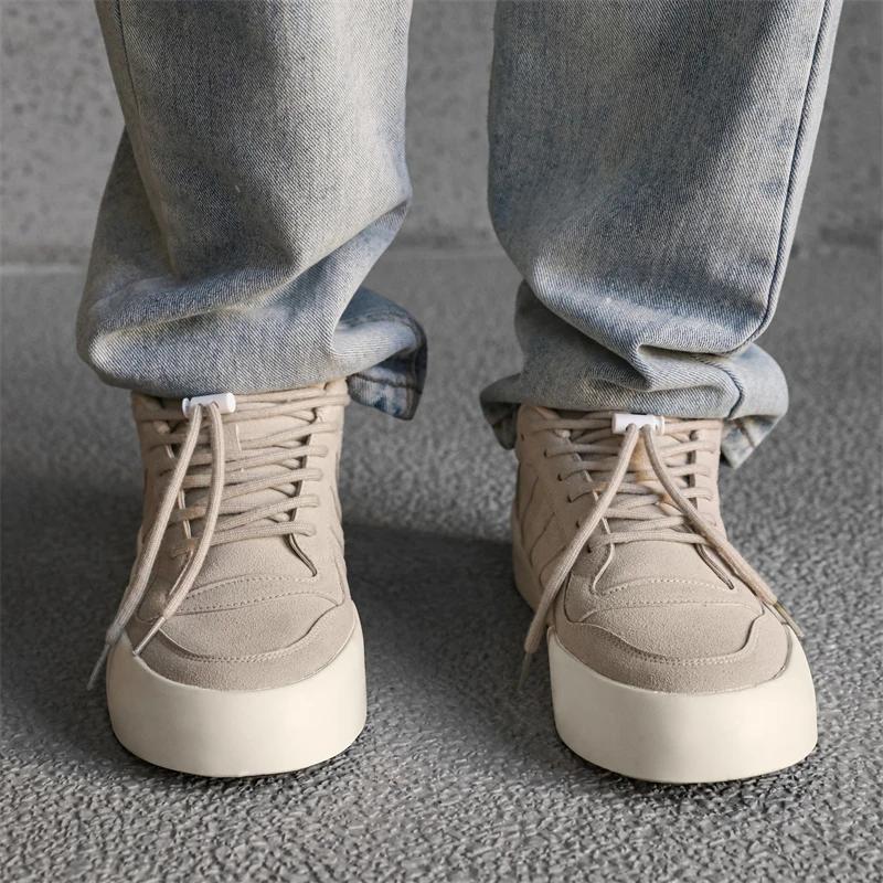 Solid Color High Flat Canvas Shoe with Thick Soles Elevated Height Casual Shoe Lace Up Design Flat Shoes for Couples Sports Shoe