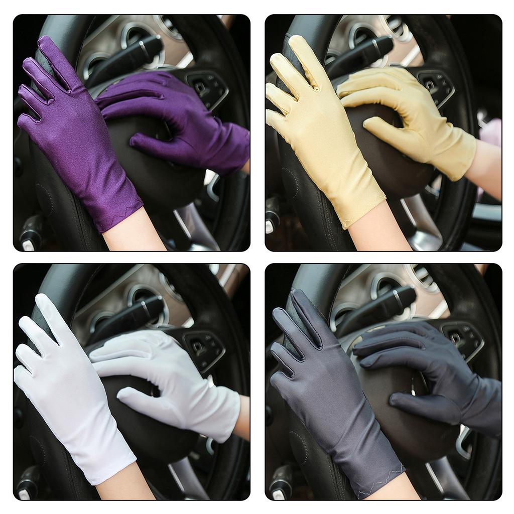 1pair Luxurious Display Gloves Elegant Brown Ceremony Mittens Sunscreen Mittens for Ceremonial Etiquette