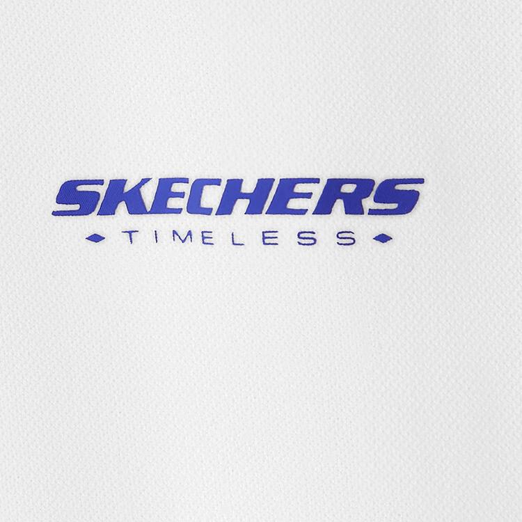 Skechers Sport Casual Comfortable Soft Polo Collar Short Sleeve Dress Women Dresses Bright-White L225W028-0019